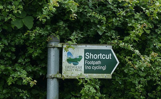 Image of a shortcut sign